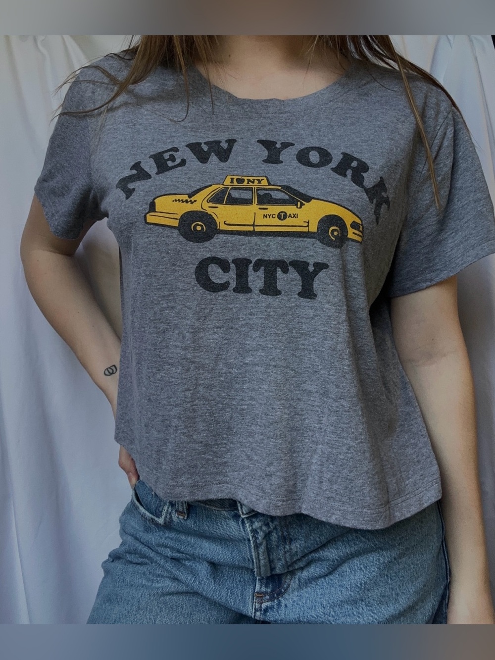 Where I’m From NYC Gray Tee with Yellow Taxi Graphic